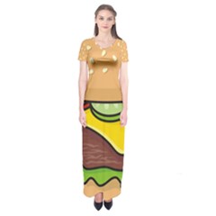 Cheeseburger Short Sleeve Maxi Dress