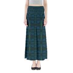 Dark Blue Teal Mod Circles Maxi Skirts by BrightVibesDesign