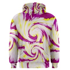 Tie Dye Pink Yellow Swirl Abstract Men s Pullover Hoodie by BrightVibesDesign