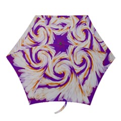 Tie Dye Purple Orange Abstract Swirl Mini Folding Umbrellas by BrightVibesDesign