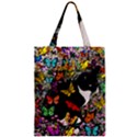 Freckles In Butterflies I, Black White Tux Cat Zipper Classic Tote Bag View1