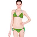 Bright Green Orange Lines Stripes Bikini Set View3