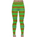 Bright Green Orange Lines Stripes Yoga Leggings View1