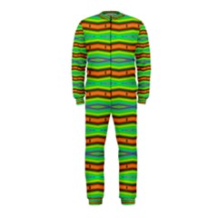 Bright Green Orange Lines Stripes OnePiece Jumpsuit (Kids)