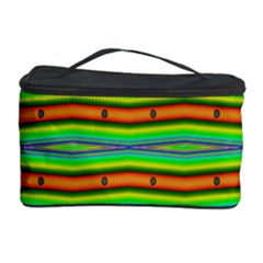 Bright Green Orange Lines Stripes Cosmetic Storage Case