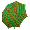 Bright Green Orange Lines Stripes Hook Handle Umbrellas (Medium) View2