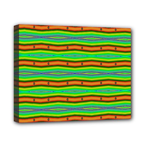 Bright Green Orange Lines Stripes Canvas 10  x 8 