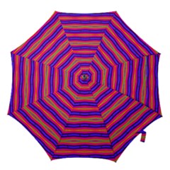 Bright Pink Purple Lines Stripes Hook Handle Umbrellas (medium) by BrightVibesDesign