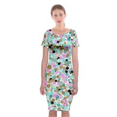 Colorful Dotted Abstract Classic Short Sleeve Midi Dress by LisaGuenDesign