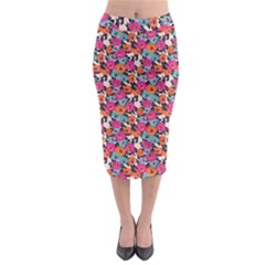 Sketchy Floral Midi Pencil Skirt by LisaGuenDesign