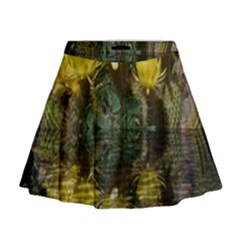 Cactus Flowers With Reflection Pool Mini Flare Skirt