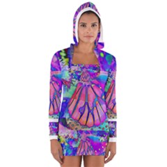 Psychedelic Butterfly Women s Long Sleeve Hooded T-shirt by MichaelMoriartyPhotography