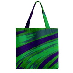 Swish Green Blue Zipper Grocery Tote Bag by BrightVibesDesign