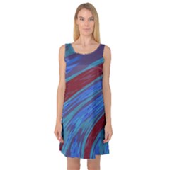 Swish Blue Red Abstract Sleeveless Satin Nightdress by BrightVibesDesign