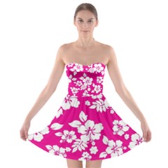 Pink Hawaiian Strapless Dresses