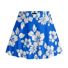 Blue Hawaiian Mini Flare Skirt