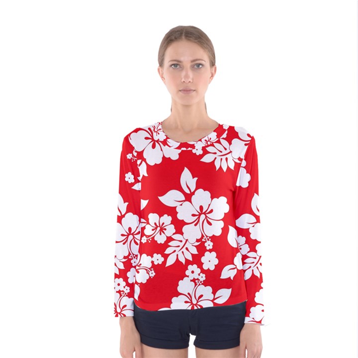 Red Hawaiian Women s Long Sleeve Tee