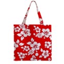 Red Hawaiian Zipper Grocery Tote Bag View1