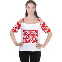 Red Hawaiian Women s Cutout Shoulder Tee