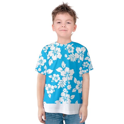Light Blue Hawaiian Kid s Cotton Tee by AlohaStore