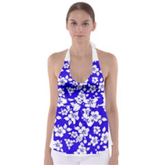 Deep Blue Hawaiian Babydoll Tankini Top by AlohaStore