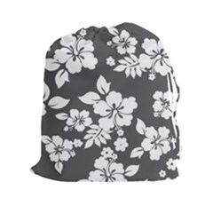 Gray Hawaiian Drawstring Pouches (xxl) by AlohaStore