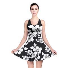 Black And White Hawaiian Reversible Skater Dress by AlohaStore