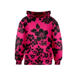 Dark Pink Hawaiian Kids  Pullover Hoodie by AlohaStore