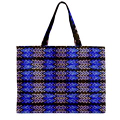 Pattern Tile Blue White Green Zipper Mini Tote Bag by BrightVibesDesign