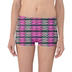 Pattern Tile Pink Green White Boyleg Bikini Bottoms by BrightVibesDesign