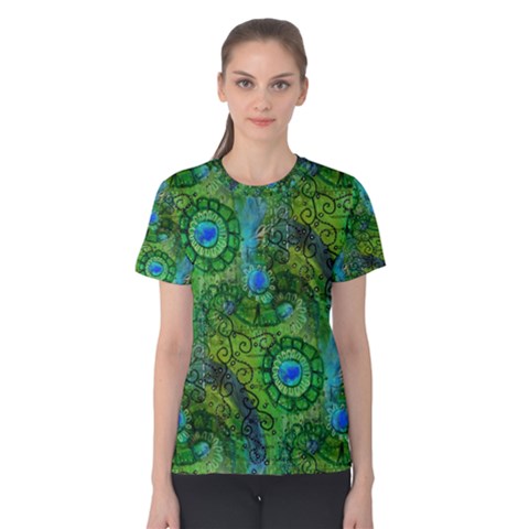 Emerald Boho Abstract Women s Cotton Tee by KirstenStar