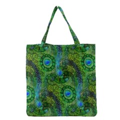 Emerald Boho Abstract Grocery Tote Bag by KirstenStar