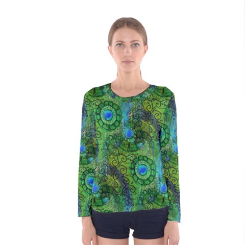 Emerald Boho Abstract Women s Long Sleeve Tee by KirstenStar