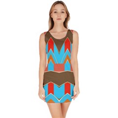 Blue Brown Chevrons                                                                       Bodycon Dress by LalyLauraFLM