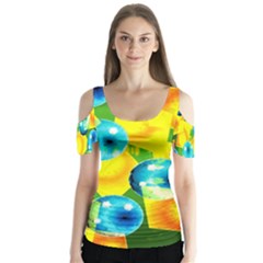 Colors Of Brazil Butterfly Sleeve Cutout Tee 