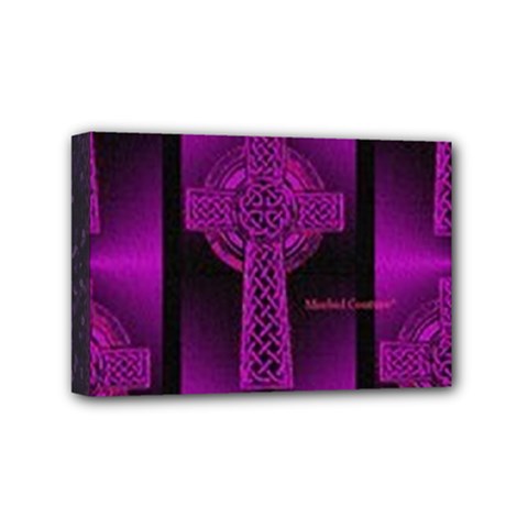 Purple Celtic Cross Mini Canvas 6  X 4  by morbidcouture