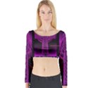 Purple Celtic Cross Long Sleeve Crop Top View1