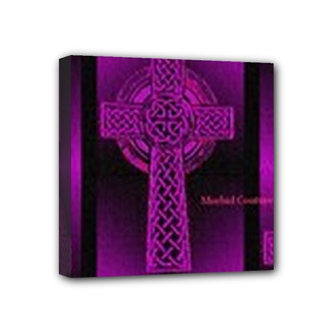 Purple Celtic Cross Mini Canvas 4  X 4  by morbidcouture