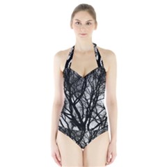 Winter Treescape Halter Swimsuit