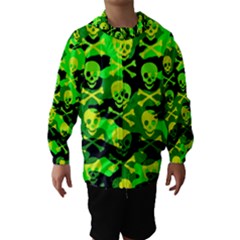 Skull Camouflage Hooded Wind Breaker (kids) by ArtistRoseanneJones