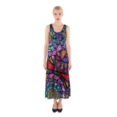 Fractal Stained Glass Sleeveless Maxi Dress