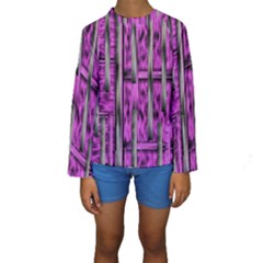 Purple Lace Landscape Abstract Shimmering Lovely In The Dark Kid s Long Sleeve Swimwear by pepitasart