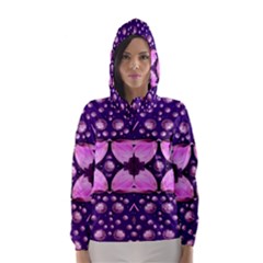 Magic Lotus In A Landscape Temple Of Love And Sun Hooded Wind Breaker (women) by pepitasart