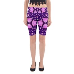 Magic Lotus In A Landscape Temple Of Love And Sun Yoga Cropped Leggings by pepitasart