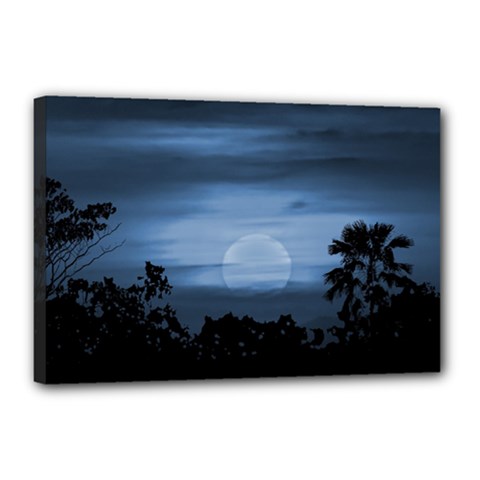 Moonscape Silhouette Ilustration Canvas 18  X 12  by dflcprints