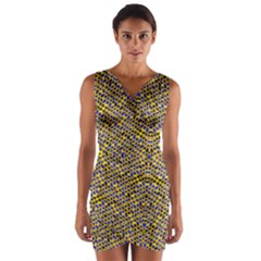 Bee Hive Wrap Front Bodycon Dress