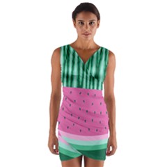 Watermelon Wrap Front Bodycon Dress by olgart