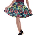 Tropical flowers A-line Skater Skirt View2