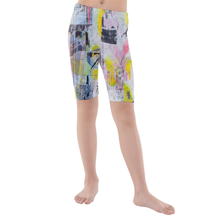 Graffiti Graphic Kid s Mid Length Swim Shorts