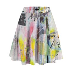 Graffiti Graphic High Waist Skirt by ArtistRoseanneJones
